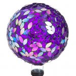 Evergreen-Garden-Purple-Iridescent-Flower-Petal-Mosaic-Glass-Gazing-Ball-10L-x-10W-x-12H-0-1