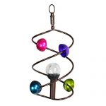 Exhart-Moving-Art-Solar-Wind-Spinner-Changes-Colors–White-Glass-Ball-Wind-Spinner-wMobile-Art-Helix-Design-Rainbow-Spectrim-8in-l-x-8in-w-x-15in-h-Metal-Wind-Spinner-Spinning-Mobile-Art-Decor-0