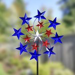 Exhart-Star-Spangled-Garden-Spinner-Metal-and-Resin-Metalic-Paint-Kinetic-Red-White-and-Blue-20-L-x-7-W-x-83-H-0-0