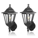 FUDESY-Outdoor-Wall-Lantern-LED-Light-Fixtures-Pro-Plastic-Material-Innovation-Waterproof-Exterior-Mount-Black-Lanterns-Lamp-for-Outside-Porch-Garage-Pack-of-2-0