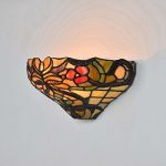 FUMAT-Tiffany-Wall-Lamp-Stained-Glass-Flower-Retro-Art-Wall-Sconce-Lighting-Fixtures-E26-2-Lights-LED-Bathroom-Mirror-Front-Light-Wall-Light-for-Bedroom-0-2