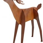 Fantasy-Fauna-LSBH-81-Buck-Testing-The-Winds-Pre-Rusted-Steel-Sculpture-Life-Size-0