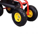 GHP-Red-Gardening-Planting-Rolling-Garden-Cart-Work-Seat-w-Heavy-Duty-Tool-Tray-0-0