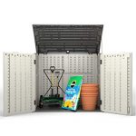 Garbage-Shed-Outdoor-Plastic-Horizontal-Patio-Organizer-Water-Resistant-Multi-wall-Panels-Roomy-Garden-Storage-Unit-Contemporary-Design-Backyard-Dcor-Easy-lift-lid-eBook-by-BADA-shop-0-2