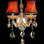 Generic-Crystals-Chandelier-2-Porch-Pendant-Lights-with-Lampshade-Color-Cognac-0-0