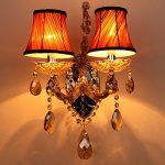 Generic-Crystals-Chandelier-2-Porch-Pendant-Lights-with-Lampshade-Color-Cognac-0