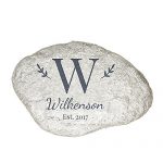 GiftsForYouNow-Family-Initial-Personalized-Garden-Stone-11-W-x-8-H-x-1–D-Resin-0
