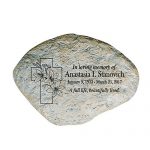 GiftsForYouNow-Floral-Cross-Personalized-Memorial-Garden-Stone-0