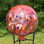 Glass-Gazing-Ball-Circus-Red-Iridized-12-Inch-by-Iron-Art-Glass-Designs-0-0