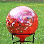 Glass-Gazing-Ball-Circus-Red-Iridized-12-Inch-by-Iron-Art-Glass-Designs-0