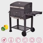 Globe-House-Products-GHP-642-Square-Inch-Cooking-Area-Porcelain-Enameed-Black-Rolling-BBQ-Charcoal-Grill-0