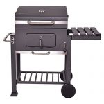 Globe-House-Products-GHP-642-Square-Inch-Cooking-Area-Porcelain-Enameed-Black-Rolling-BBQ-Charcoal-Grill-0-2