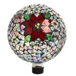 Hand-Blown-Glass-Holiday-Poinsettia-and-Holly-Inlaid-Mosaic-Gazing-Ball-10-0