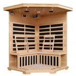 Hanko-3-Person-Pre-Built-Corner-FAR-Infrared-Sauna-Quality-Hemlock-Construction-for-a-Luxurious-Spa-Experience-7-Premium-Infra-Wave-Carbon-Composite-Heaters-Built-In-MP3AUXCDFM-Stereo-with-Speakers-7–0-0