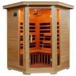 Hanko-3-Person-Pre-Built-Corner-FAR-Infrared-Sauna-Quality-Hemlock-Construction-for-a-Luxurious-Spa-Experience-7-Premium-Infra-Wave-Carbon-Composite-Heaters-Built-In-MP3AUXCDFM-Stereo-with-Speakers-7–0