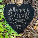 Happy-Anniversary-Celebratory-10×10-Heart-Stone-Plaque-Couples-40th-50th-25th-Anniversy-Party-Gift-WITH-STAND-Wife-Husband-First-Anniversary-Married-Stone-Sign-Decor-0-0