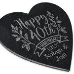 Happy-Anniversary-Celebratory-10×10-Heart-Stone-Plaque-Couples-40th-50th-25th-Anniversy-Party-Gift-WITH-STAND-Wife-Husband-First-Anniversary-Married-Stone-Sign-Decor-0-1