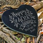 Happy-Anniversary-Celebratory-10×10-Heart-Stone-Plaque-Couples-40th-50th-25th-Anniversy-Party-Gift-WITH-STAND-Wife-Husband-First-Anniversary-Married-Stone-Sign-Decor-0-2