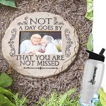 HomeCricket-Gift-Included-Garden-Memorial-Remembrance-Tribute-Photo-Stone-Plaque-Not-a-Day-Goes-By-FREE-Bonus-Water-Bottle-by-0-2