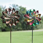 Hydro-Flower-Blossom-Garden-Wind-Spinner-and-Water-Sprinkler-Decorative-Garden-Sculpture-24-Dia-x-10-W-x-77-H-0
