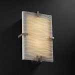 Justice-Design-Group-PNA-5551-Clips-Clips-Rectangle-Wall-Sconce-ADA-Brushed-Nickel-with-Waves-Shade-0