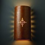 Justice-Design-Group-Sun-Dagger-Collection-2-Light-Wall-Sconce-Rust-Patina-Finish-with-Sunburst-Ceramic-Shade-0-0