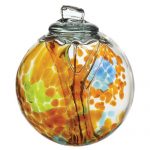 Kitras-Art-Glass-Decorative-Spirit-Ball-6-Inch-Amber-0