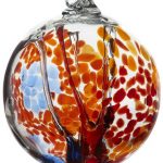Kitras-Art-Glass-Decorative-Spirit-Ball-6-Inch-Orange-0