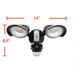 LED-Dual-Head-Motion-Sensor-Security-Light-Outdoor-Fixture-5000K-Daylight-23W-2400-Lumens-120V-Waterproof-ETL-Certified-RoHS-Compliant-0-2