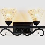LITFAD-Industrial-Retro-1496-Wall-Sconce-Vintage-Wall-Light-Antique-Wall-Lamp-Wrought-Iron-with-Clear-Ribbed-Glass-Shade-for-Hallway-Lighting-0