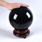 LONGWIN-200mm8-inch-Black-Obsidian-Divination-Sphere-Crystal-Ball-Free-Wooden-Stand-0-1