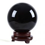 LONGWIN-200mm8-inch-Black-Obsidian-Divination-Sphere-Crystal-Ball-Free-Wooden-Stand-0