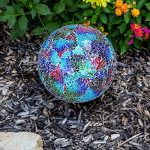 Lilys-Home-Colorful-Mosaic-Glass-Gazing-Ball-Designed-with-a-Stunning-Holographic-Crackle-Mosaic-Pattern-to-Bring-Color-and-Reflection-to-Any-Home-and-Garden-Purple-Blue-and-Green-10-Diameter-0-0