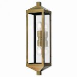Livex-Lighting-20583-01-Nyack-Antique-2-Light-Outdoor-Wall-Lantern-Brass-0
