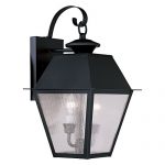 Livex-Mansfield-2165-04-2-Light-Outdoor-Wall-Lantern-in-Black-0