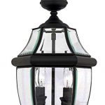 Luxury-Colonial-Outdoor-Pendant-Light-Large-Size-19H-x-11W-with-Tudor-Style-Elements-Versatile-Design-High-End-Black-Silk-Finish-and-Beveled-Glass-UQL1157-by-Urban-Ambiance-0
