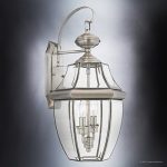 Luxury-Colonial-Outdoor-Wall-Light-Large-Size-20H-x-105W-with-Tudor-Style-Elements-Versatile-Design-Classy-Aged-Silver-Finish-and-Beveled-Glass-UQL1145-by-Urban-Ambiance-0-1