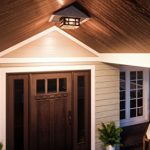 Luxury-Craftsman-Outdoor-Ceiling-Light-Small-Size-575H-x-12W-with-Tudor-Style-Elements-Highly-Detailed-Design-Oil-Rubbed-Parisian-Bronze-Finish-and-Water-Glass-UQL1249-by-Urban-Ambiance-0-0