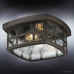 Luxury-Craftsman-Outdoor-Ceiling-Light-Small-Size-575H-x-12W-with-Tudor-Style-Elements-Highly-Detailed-Design-Oil-Rubbed-Parisian-Bronze-Finish-and-Water-Glass-UQL1249-by-Urban-Ambiance-0-1