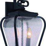 Luxury-French-Country-Outdoor-Wall-Light-Medium-Size-175H-x-85W-with-Mediterranean-Style-Elements-Soft-and-Simple-Design-Inky-Black-Silk-Finish-and-Seeded-Glass-UQL1201-by-Urban-Ambiance-0