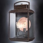 Luxury-Tuscan-Outdoor-Wall-Light-Large-Size-215H-x-12W-with-Craftsman-Style-Elements-Faux-Copper-Disk-Royal-Bronze-Finish-and-Beveled-Glass-Includes-Edison-Bulbs-UQL1023-by-Urban-Ambiance-0-1