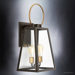 Luxury-Vintage-Outdoor-Wall-Light-Large-Size-23625H-x-1125W-with-Farmhouse-Style-Elements-Olde-Bronze-Finish-and-Clear-Shade-UHP1000-from-The-Vicenza-Collection-by-Urban-Ambiance-0-2