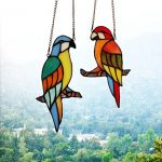 Makenier-Tiffany-Style-Stained-Glass-Red-and-Blue-Parrots-Window-Hanging-Sun-Catcher-0-0