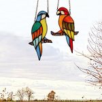 Makenier-Tiffany-Style-Stained-Glass-Red-and-Blue-Parrots-Window-Hanging-Sun-Catcher-0