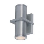 Maxim-6117AL-Lightray-2-Light-Wall-Sconce-Brushed-Aluminum-Finish-Glass-R30-MB-Incandescent-Bulb-40W-Max-Dry-Safety-Rating-Shade-Material-Rated-Lumens-0