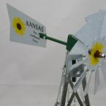 Mini-17-Inch-Made-in-USA-Windmill-galvanized-Steel-Yellow-Brown-Green-Trim-Kansas-Tail-0