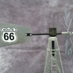 Mini-17-Inch-Made-in-the-USA-Windmill-galvanized-Steel-Black-White-Trim-Route-66-Tail-0-0