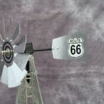 Mini-17-Inch-Made-in-the-USA-Windmill-galvanized-Steel-Black-White-Trim-Route-66-Tail-0