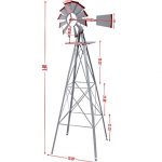 Ornamental-Windmill-Windspinner-8FT-Tall-Wind-Wheel-Outdoor-Patio-Garden-Yard-Backyard-Deck-Furniture-Dcor-Heavy-Duty-Steel-Weather-Vane-Durable-Wind-Spinner-Wheel-Turns-Quietly-Effortlessly-0-0
