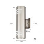 Outdoor-Modern-Wall-Sconce-by-COOL-CARE-Exterior-Lighting-and-Contemporary-Housing-Dcor-Waterproof-Stainless-Steel-Flush-Mount-Cylinder-Design-Up-Down-Light-Fixture-for-Backyard-Patio-Garage-0-1